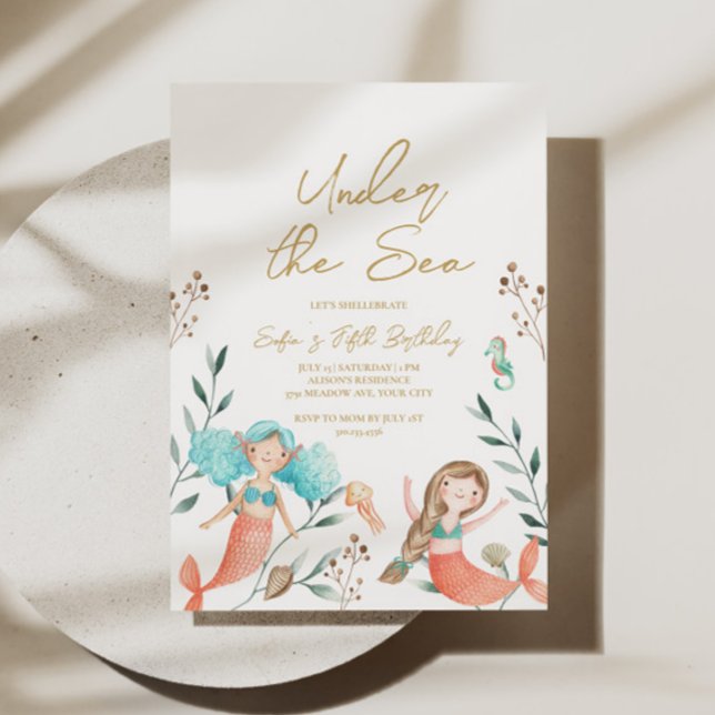 Invitation Jolies Sirènes Sous l'Océan (Créateur téléchargé)