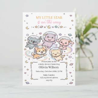 Invitation Jolis amis animaux cosmiques