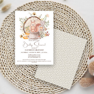 Invitation Jolis amis animaux de la forêt pour Baby Shower