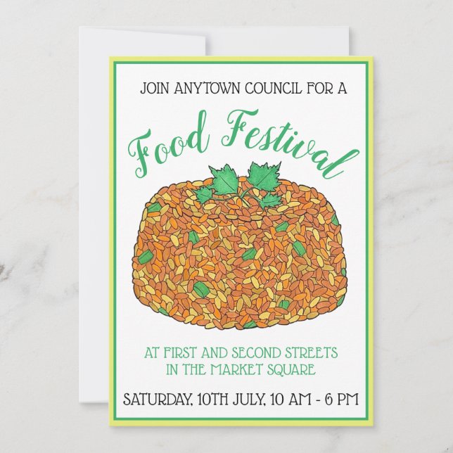 Invitation Jollof Rice Nigérian Ghanaian West African Food (Devant)