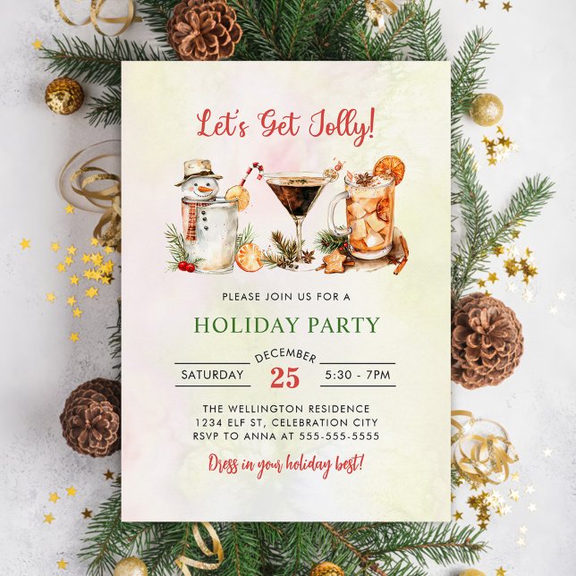 Invitation Jolly Cocktail Fête de Vacances (Créateur téléchargé)