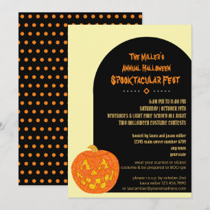 Invitation Jolly Jack-o'-lantern Cool Fête Enfants Ou Adultes