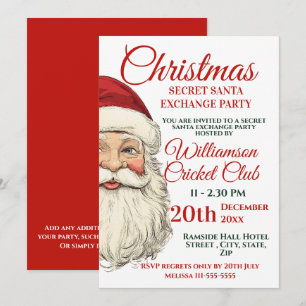 Invitation Jolly Père Noël Christmas Père Noël Exchange Party