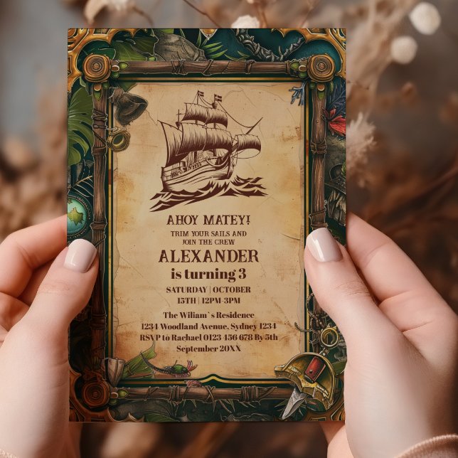 Invitation Jolly roger Pirate fête d'anniversaire (Créateur téléchargé)