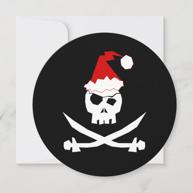 Invitation + JOLLY ROGER | Pirate Père Noël + [Fête des fêtes (Devant)