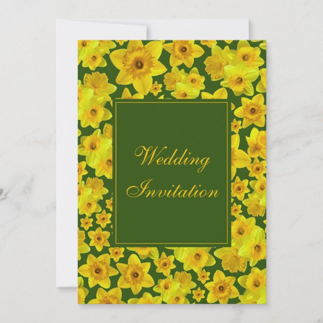 Invitation Jonquille de printemps jaune - Mariage (Devant)