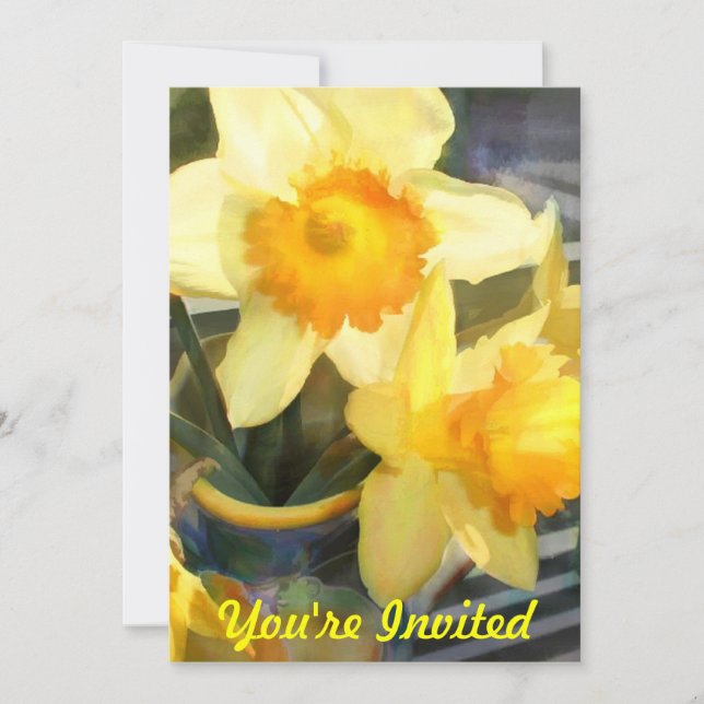 Invitation Jonquilles jaunes rétro-éclairées (Devant)