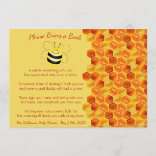 Invitation Jote Bee Baby shower à thème Apportez un livre