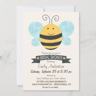 Invitation Jote Fête des mariées d'abeille jaune et noire