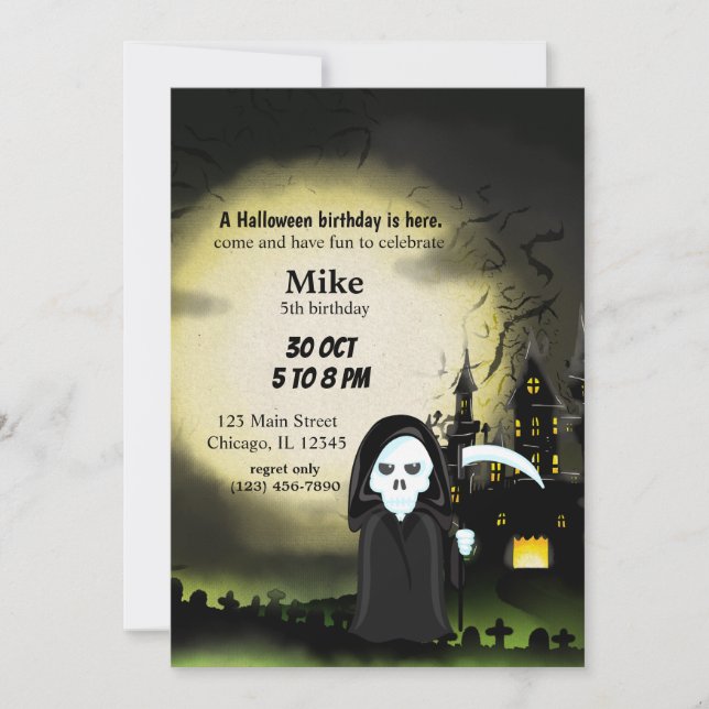 Invitation Jote fête d'Halloween Devil Skeleton (Devant)