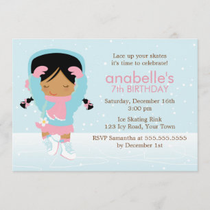 Invitation Jote Figure Skater Girls Anniversaire