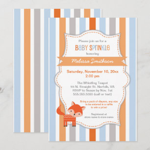 Invitation Jote Fox Baby Sprinkle Invitation, genre neutre