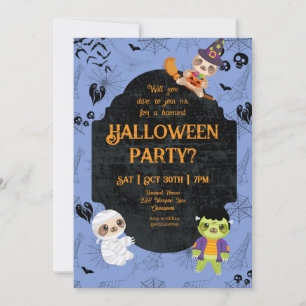 Invitation Jote Halloween Sloth 2 Party