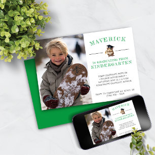 Invitation Jote Hamster Maternelle Graduation (Vert)