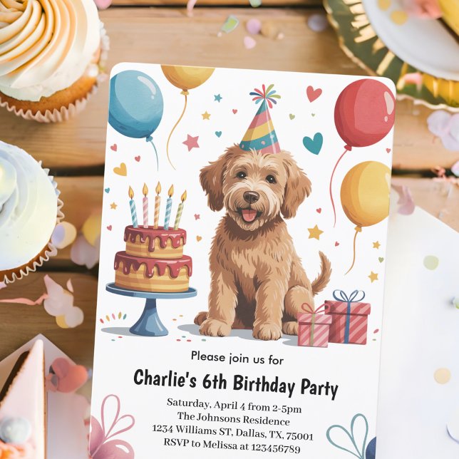 Invitation Jote Kids Puppy Chien 6e fête d'anniversaire (Créateur téléchargé)