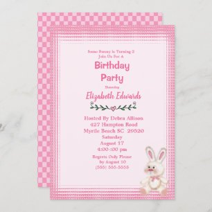 Invitation Jote Lapin Lapin Fête d'Anniversaire