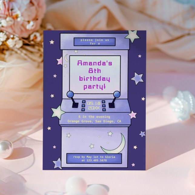 Invitation Jote Retro Anniversaire de enfant de jeu Arcade (Créateur téléchargé)