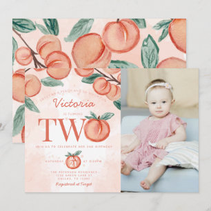Invitation Jote Sweet Peach tournant deux deuxième fête d'ann