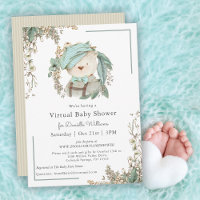 Jote Teddy Bear Baby shower virtuel pour garçon