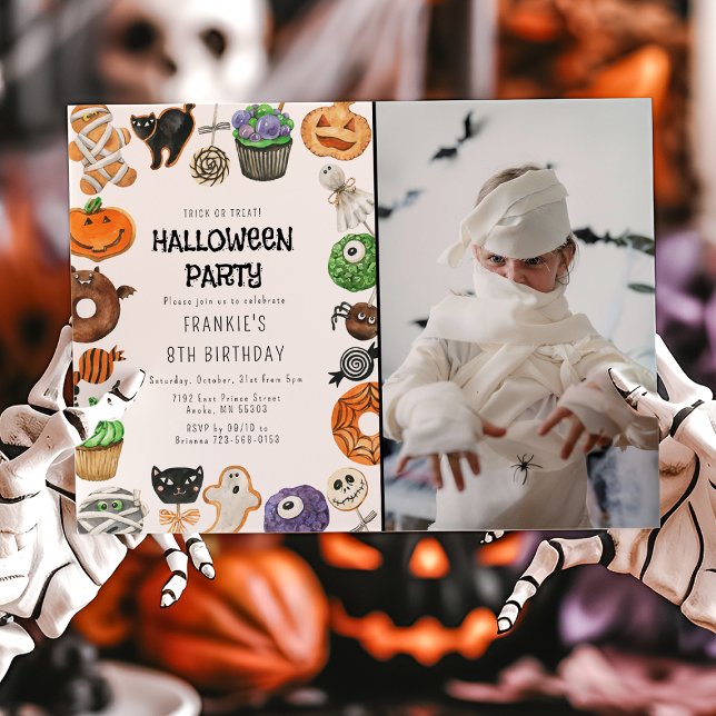 Invitation Jote Trick Ou Treat Halloween Photo Anniversaire (Créateur téléchargé)