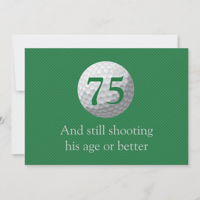 Invitation jouante au golf d'anniversaire de vert (Devant)