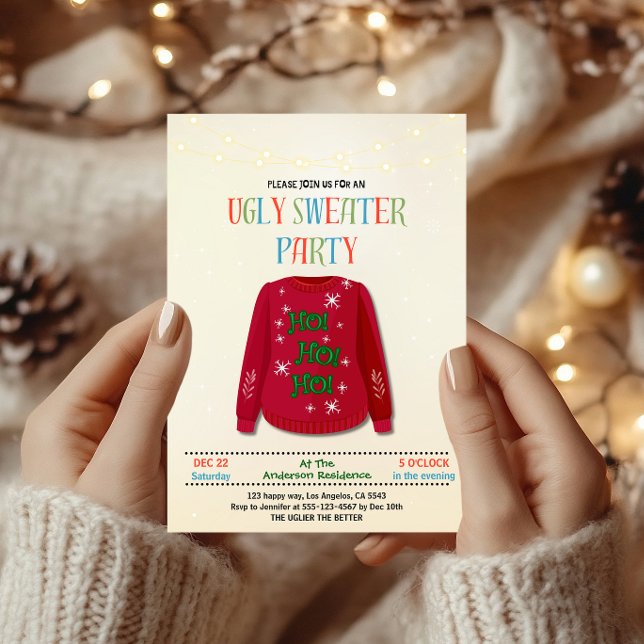 Invitation Jouer Doux moche fête de Noël - Fun Holiday (Créateur téléchargé)
