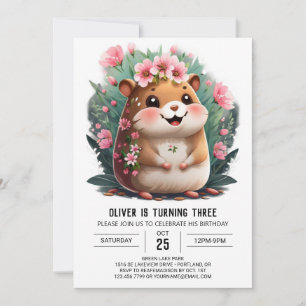 Invitation Jouer Hamster Enfants Editable Anniversaire
