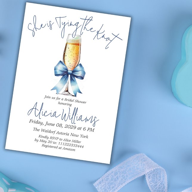 Invitation Jouer le noeud bleu et la Fête des mariées de pour (Créateur téléchargé)