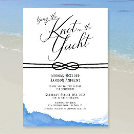 Invitation Jouer le noeud sur la Yacht Ocean Blue Watercolor