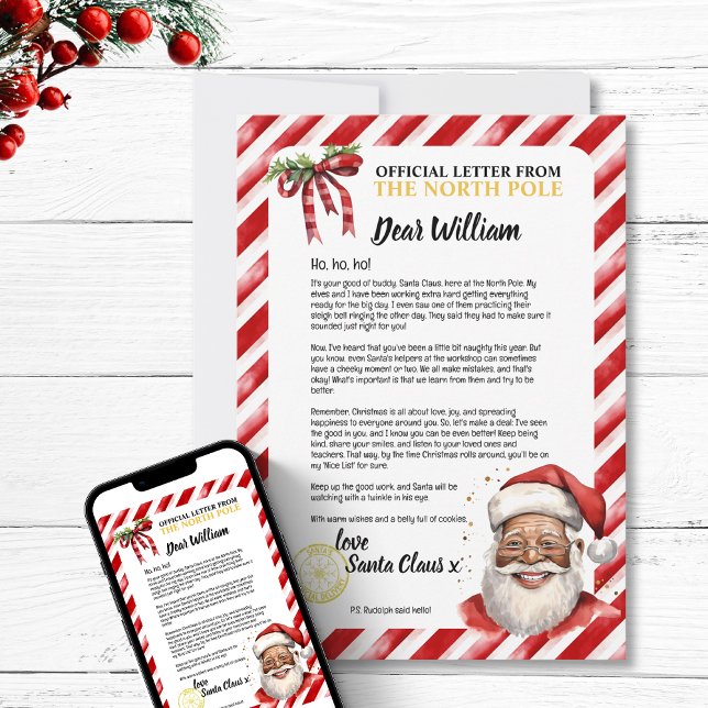 Invitation Jouer Personnalisé Naughty Lettre De Père Noël Fun (Positive Personalized Naughty Letter To Santa  magic north pole  workshop for kids children red fun)