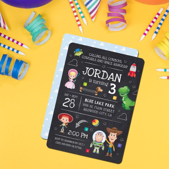 Invitation Jouet Histoire Chalkboard Anniversaire (Créateur téléchargé)