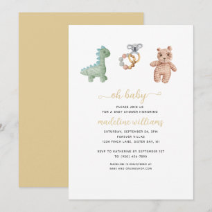 Invitation Jouets bébé BOHO Neutral Oh Baby shower
