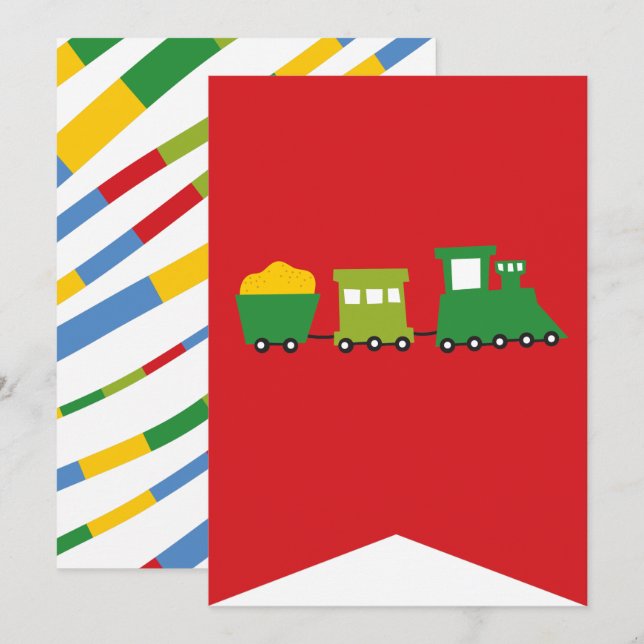 Invitation Jouets de garçons Transport Bonne bannière de fête (Devant / Derrière)