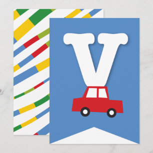 Invitation Jouets de garçons Transport Bonne bannière de fête