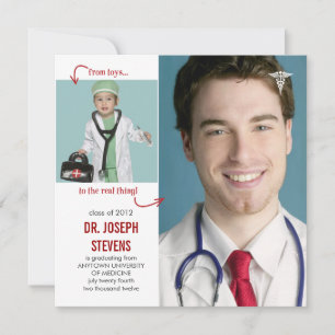 Invitation Jouets pour le vrai Docteur Médicale Graduation