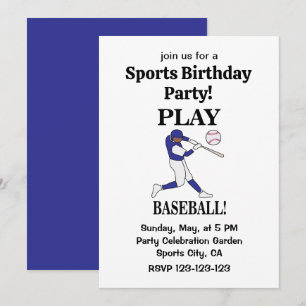 Invitation Joueur de baseball entraîneur Sports fête d'annive