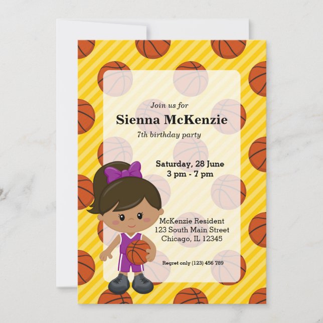 Invitation Joueur de basket-ball (Devant)