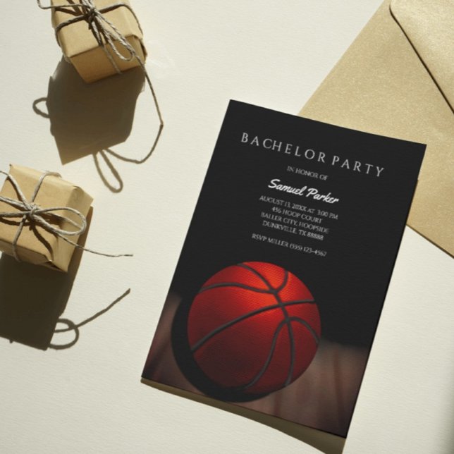 Invitation Joueur de basket-ball Bachelor / Sports de fête d' (Créateur téléchargé)