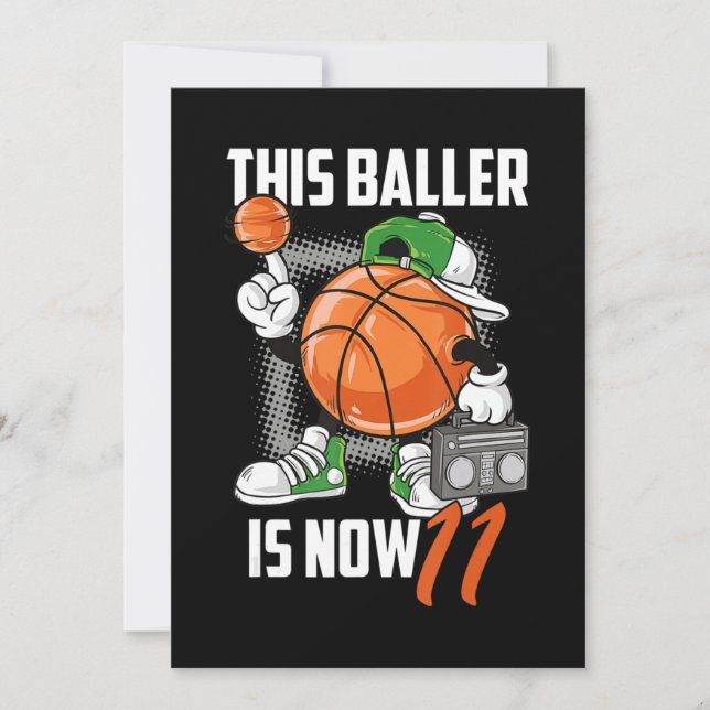 Invitation Joueur de basket-ball pour son 11e anniversaire Dr (Devant)