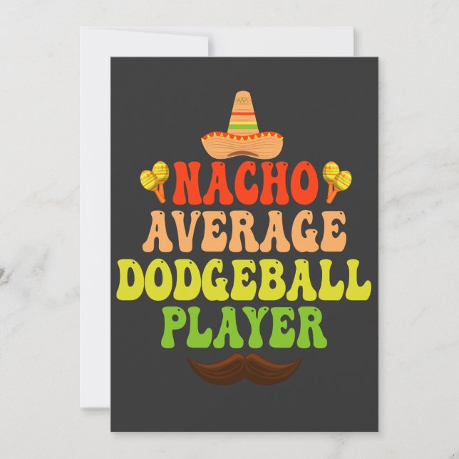 Invitation Joueur de dodgeball moyen nacho drôle de CInco De  (Devant)