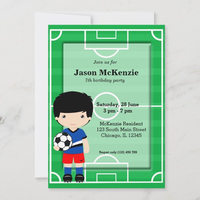 Invitation Joueur de football (Devant)