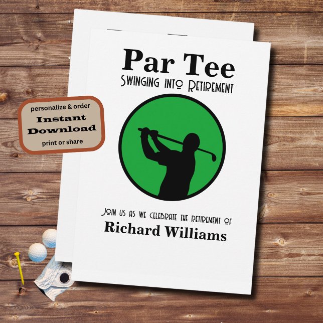Invitation Joueur de golf à la retraite (Créateur téléchargé)