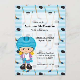 Invitation Joueur de hockey