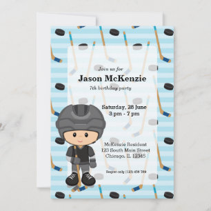 Invitation Joueur de hockey