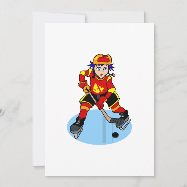 Invitation Joueur de hockey sur glace (Devant)