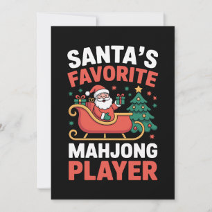 Invitation Joueur de Mahjong préféré du Père Noël Traîneau de