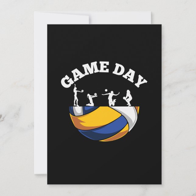 Invitation Joueur de volley-ball | Volley-ball Jour Jeu (Devant)