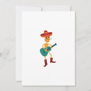 Invitation Joueur guitare Festive Skeleton