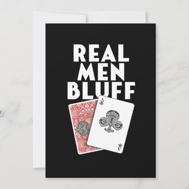 Invitation Joueur joueur de jeu de Bluff Real Men Casino Cade (Devant)