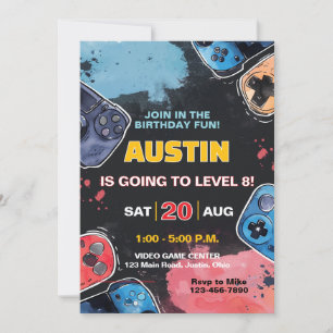Invitation Joueur Niveau Supérieur Garçons ou Filles Annivers